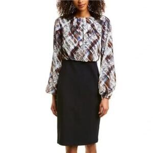 Ted Baker London Caalla Quartz Long Sleeve Dress Old Money Office Size 6 (US 14)